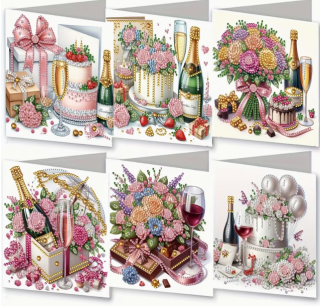 Diamond Painting 6 Stück Geburtstagskarten